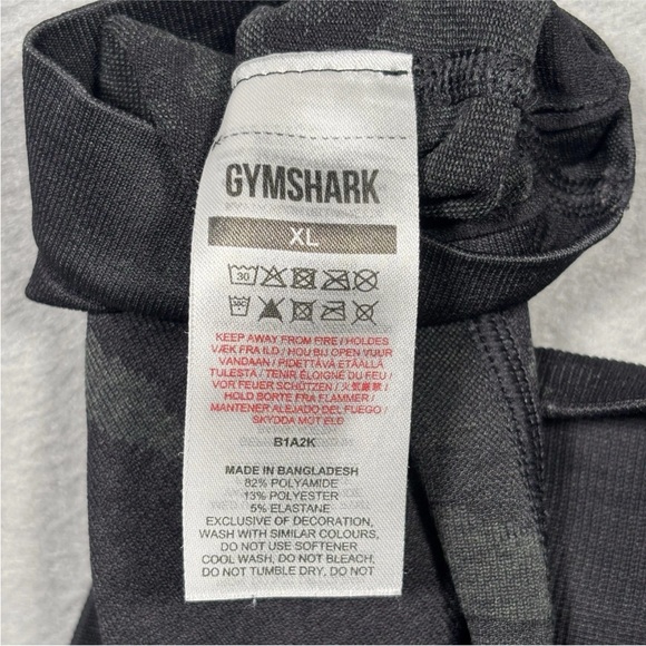 Gymshark Adapt Leggings Women's X-Large Black Gray Camo Pattern Pullover Gym - Picture 6 of 13
